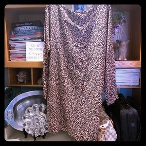 Loft leopard dress midi size large ladies